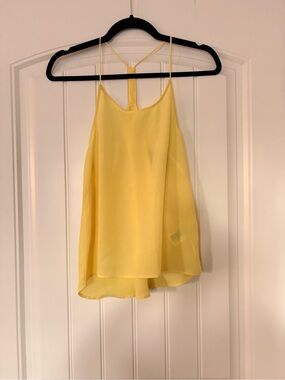 Yellow Sleeveless Chiffon Tank Top